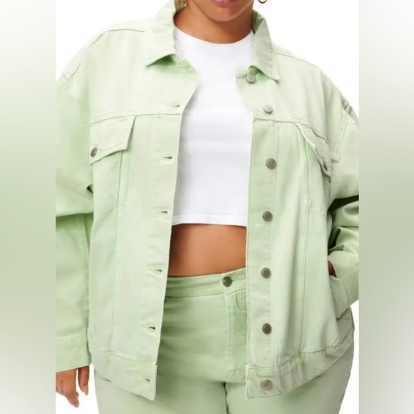 NWT Good American | Good 90s Denim Jacket | oversized fit Women’s Sz XL 14-16 - Picture 3 of 11
